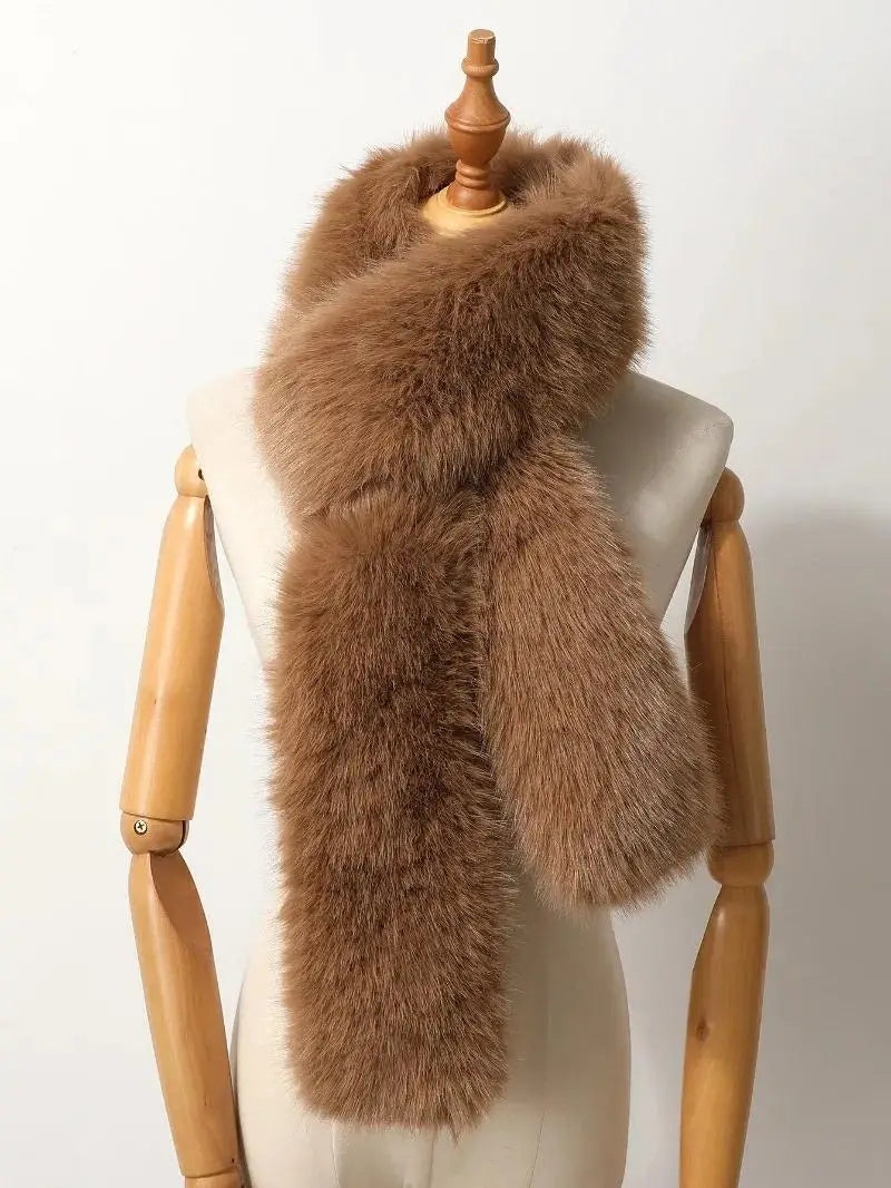 2024 New Winter Imitation Mink Fur Scarf Women Scarf Fluffy Warm Fashion Long Scarf Y2k Girls Europe and America