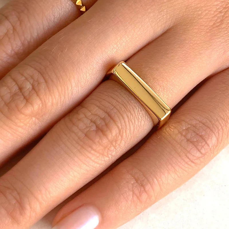 24K Gold Plated Colorful Crystal Gold Rings Turquoise Engagement Wedding Anniversary Ring Light Luxury Fashion Jewelry Gifts A40