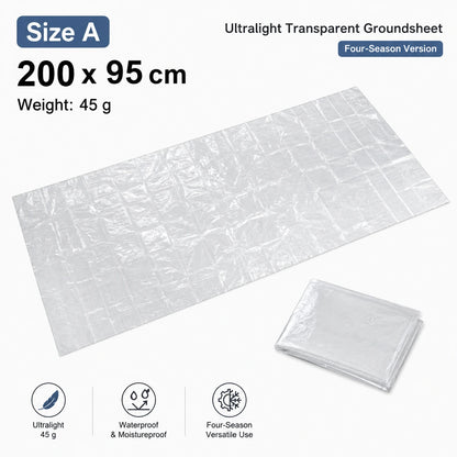 Four Season Ultralight Transparent Tent Groundsheet Waterproof Moisture Proof Camping Footprint Foldable Reusable Outdoor Tarp