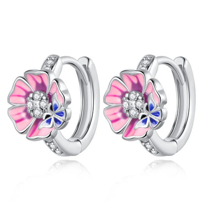 Original 925 Sterling Silver Luxury Bow Flower Shaped Clover Rose Pendant Earrings Elegant Mature Women Delicate Jewelry Gift