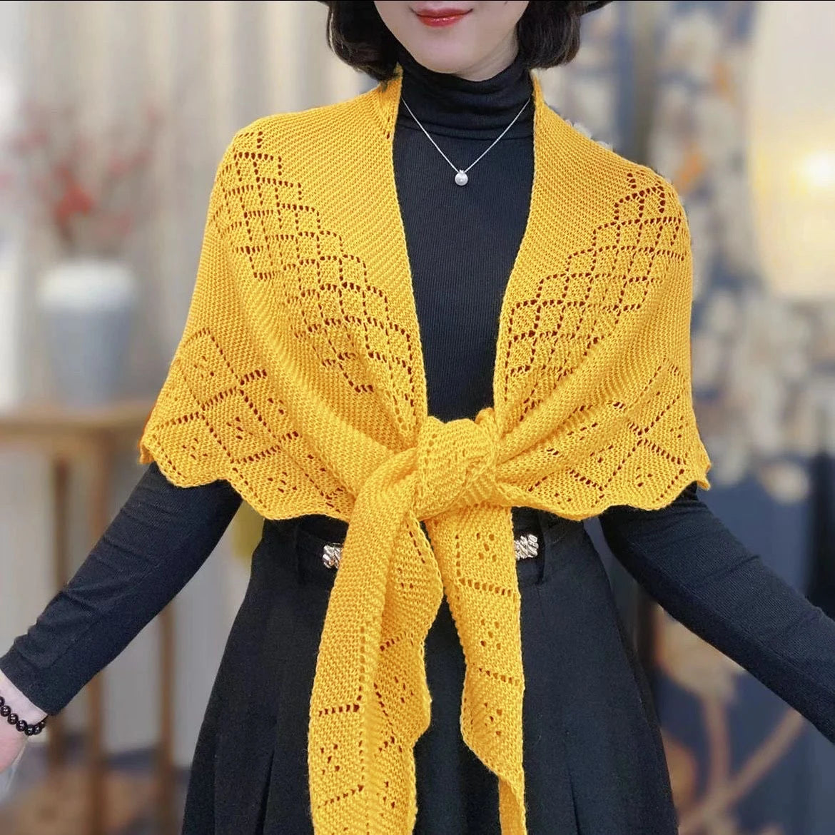 Fashion Knitted Cotton Hollow Scarf Shawl Solid Color Women Summer Air-conditioned Room Cape Ladies Simple Warps Wholesale