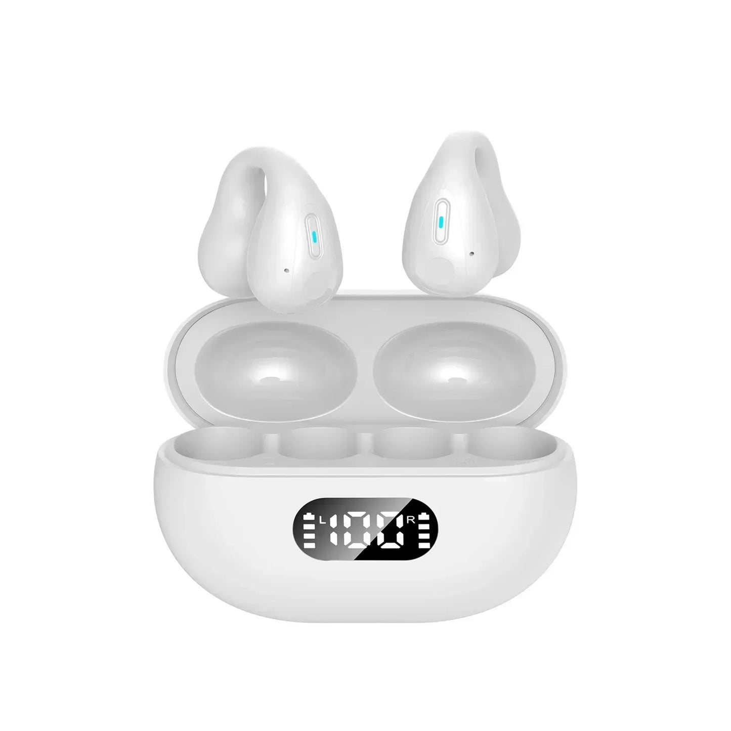 NEW TWS Q80 Wireless Headphones Bluetooth 5.3 Bone Conduction Earphones Earclip Design Touch Control Led Earbuds Sports Headsets