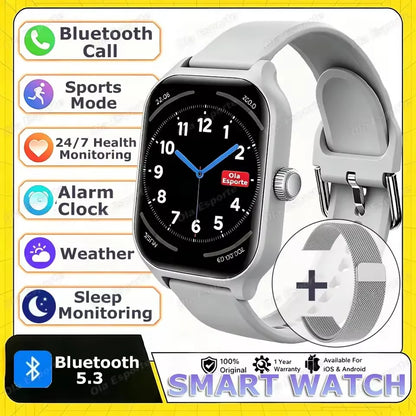 2026 New Smart Watch Bluetooth Call Message Reminder 24 Hour Health Monitoring Smart Watch Gift for Men and Women