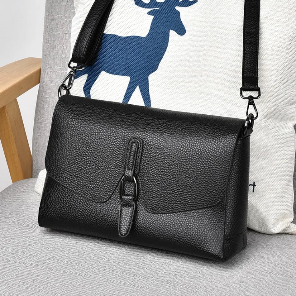 100% Genuine Cowhide 3 layers Shoulder Bag For Women Ladies Designer Soft Crossbody Bags Luxury High Quality Purses Handbags Sac