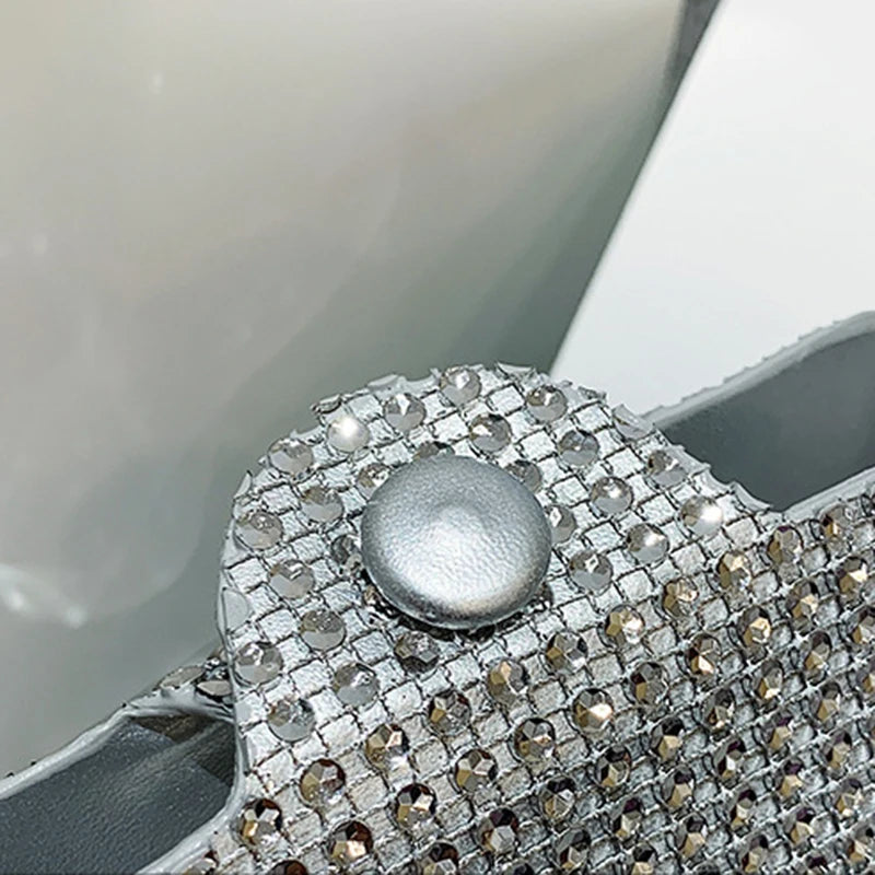 2026 NEW Transparent Shoulder Bag New Chain Handbag Fashionable Diamond Inlaid Jelly Bag PVC Women Crossbody Bag