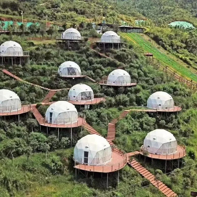 Outdoor Geodesic Dome Tent Luxury Waterproof Glamping Airbnb Hotel Camping Resort Rental Business Easy Setup Custom Dome Shelter
