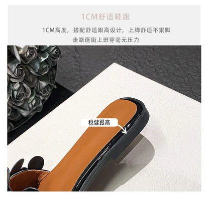 Luxury Floral Petal Flat Sandals Women 2025 Casual Slides Open Toe Sandalias Mujer Flipflops Home Slippers Femme Pantuflas Shoes