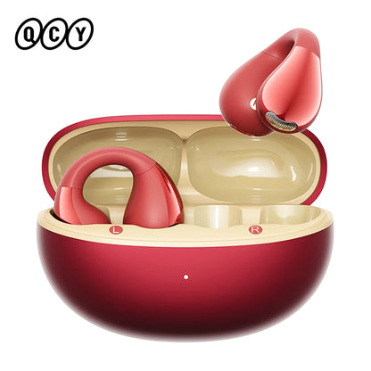 QCY Crossky C30S Open Ear Wireless Earphones Hi-Res with LDAC Ear Clip Earbuds Bluetooth 6.0 Clip On OWS Sports Headphones 40Hrs