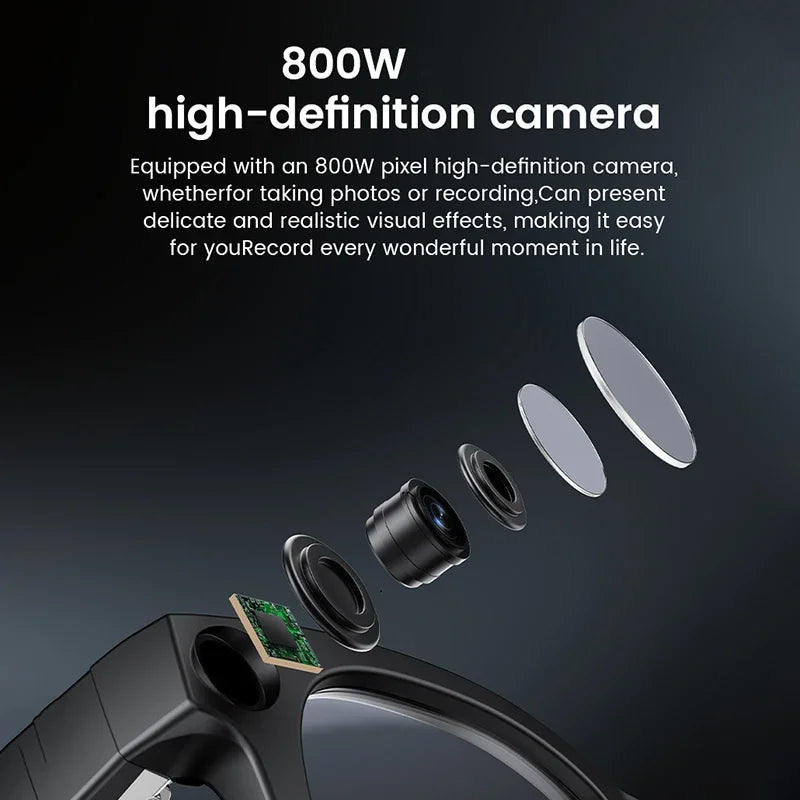 Smart Adjustable Color AI Glasses 800W Video Shooting 32G Memory Bluetooth Call Music Function for Video Shooting And Photograph