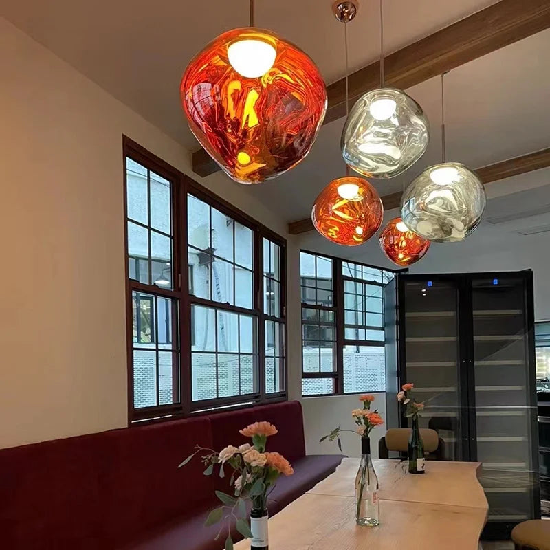 Creative Irregular Pendant Lights Modern LED Lighting Indoor Living Room Villa Hotel Loft Chandelier PVC Glass Lighting Fixtures