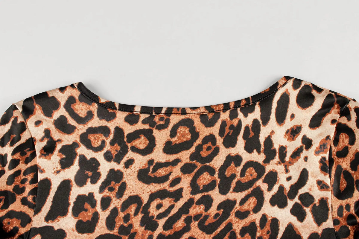 FAGADOER Sexy Leopard Print Bodycon Jumpsuits Women Sleeveless Backless Short Sleeve  Rompers Female Club Party Overalls 2025