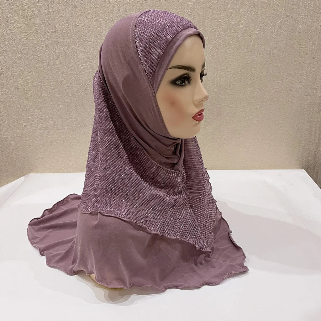 H076 Adults or big girls medium size 70*60cm pray hijab muslim hijab scarf islamic headscarf hat amira pull on headwrap