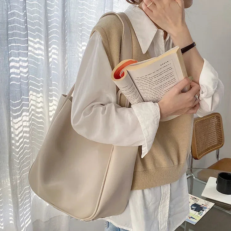 Luxury Trend Tote Bag Woman 2025 Large Capacity Female Shoulder Bag High Quality Leather Simple Designer Woman Handbag Purse
