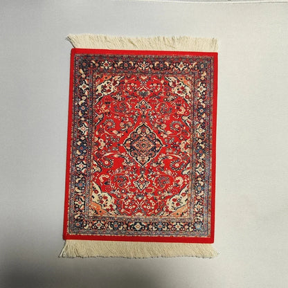Woven flower Persian carpet small coaster wholesale merchants cheap mouse pad desk mat retro style rubber non-slip computer mats