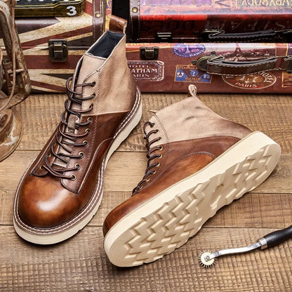 New Vintage British Men Shoes High Quality Japanese Outdoor Cow Leather Boots Spring Autumn Ankle Boots Men Motorcycle Boots