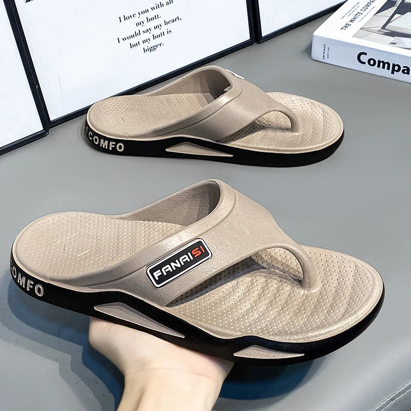 Flip-Flops For Men Breathable Comfortable Beach Sandals for Men Casual Shoes Flip-Flops Fashion Slippers for Outdoors