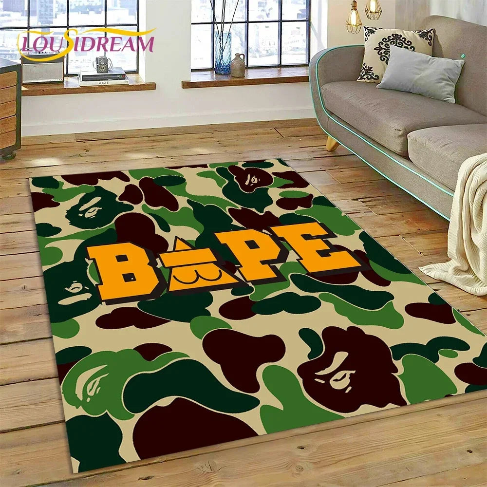 3D Printing B-BAPE Fashion Carpet Rug for Bedroom Living Room Home Sofa Decoration,Children Game Large Decor Floor Mat Gift