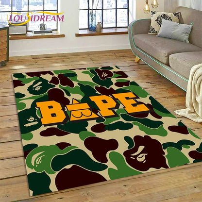 3D Printing B-BAPE Fashion Carpet Rug for Bedroom Living Room Home Sofa Decoration,Children Game Large Decor Floor Mat Gift