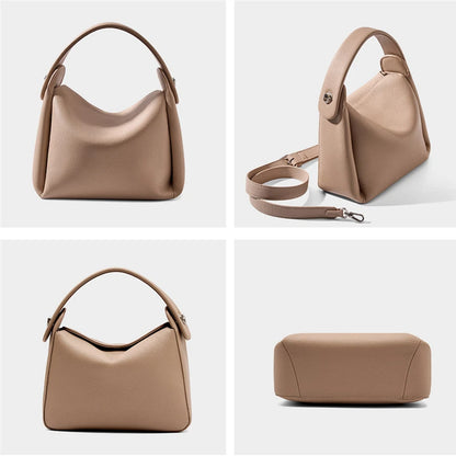 Burminsa Cowhide Genuine Leather Tote Shoulder Bags For Women 2026 Luxury Designer Crossbody Purses Bucket Work Ladies Handbags