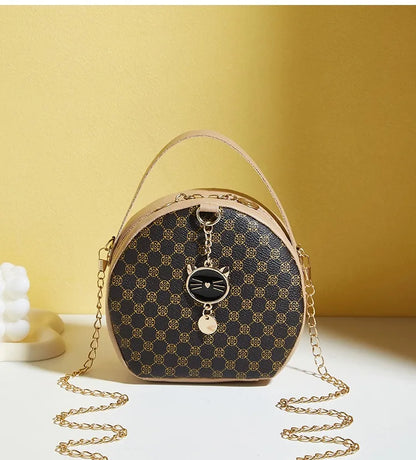 Circular Designer Fashion Women Shoulder Bag Leather Women's Messenger Crossbody Bags Ladies Purse Female Round Bolsa Handbag
