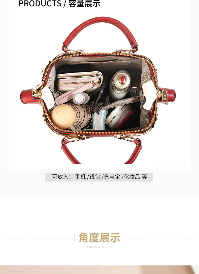 New Woman shoulder bag Large capacity Handbag for Women Crossbody bag Lychee pattern Portable bucket bag ladies messenger bags