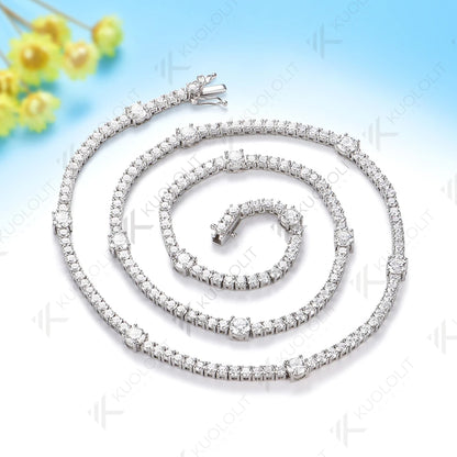 Kuololit 9CTW Moissanite 4 Prong Custom Necklace for Women 14K 10K White Gold Necklace for Anniversary Engagement Christmas Gift