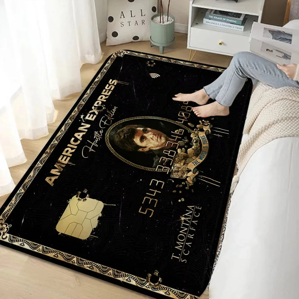 Stylish Movie Scarface Design Floor Mat Sofa Chairs Area Carpet for Living Room Decor Bedroom Non-Slip Bedside Soft Rug Doormat