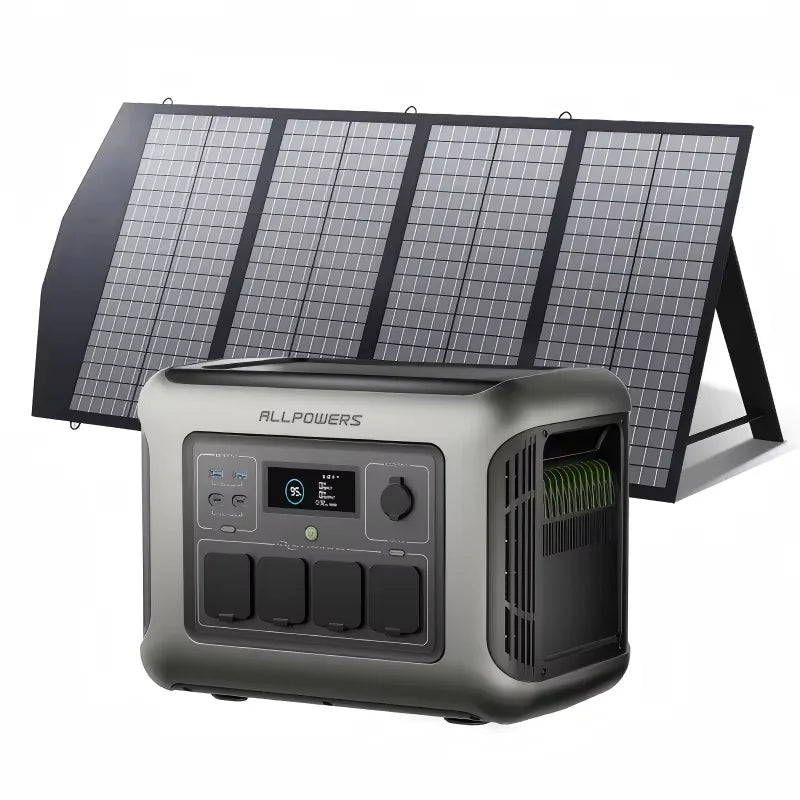 ALLPOWERS R1500 LITE Portable Power Station 1056Wh Solar Generator & Solar Panel 2×100W / 140W / 200W / 400W / 600W  for Camping