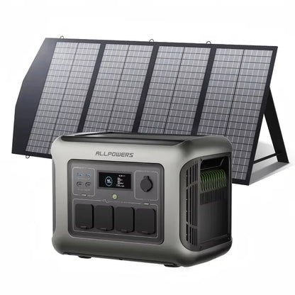 ALLPOWERS R1500 LITE Portable Power Station 1056Wh Solar Generator & Solar Panel 2×100W / 140W / 200W / 400W / 600W  for Camping