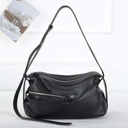 High Quality 2025 Luxury Cowhide Real Leather Crossbody Bowling Bag for Women - Ideal Commuter Bag & Ladies Gift