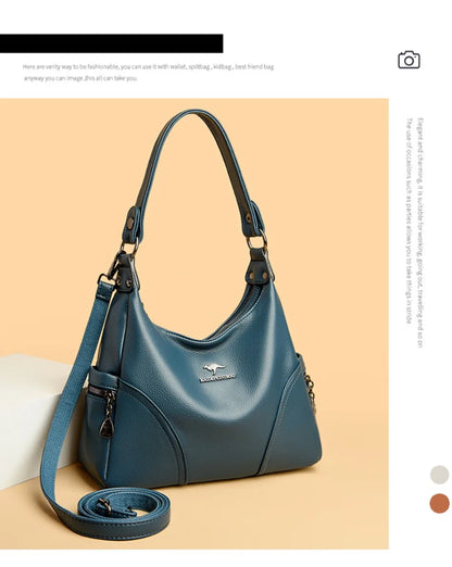 The New Style Bag Leather Luxury Handbags Women Bag Designer Solid Color Women Shoulder Messenger Bags for Women 2024 Sac A Main