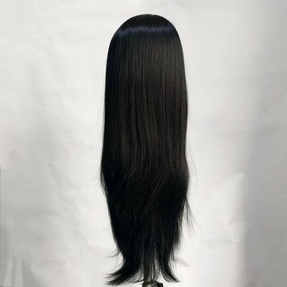 Black Lace Front Wig 13x4 Synthetic Wig Heat Resistant Fiber Wig Glueless Black Wig Pre Plucked with Natural Hairline