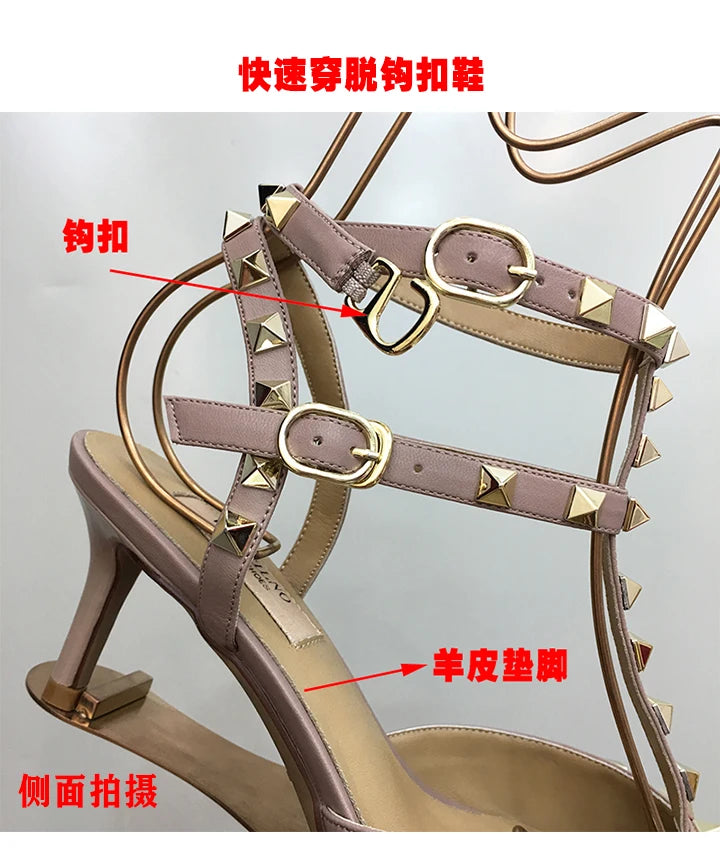 Nude Black Woman heeled sandals Summer Slingbacks High Heels luxury Leather Fashion Brand Designed sandals elegant Prom Shoes