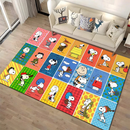 Cartoon Snoopy HD Printed Rugs Carpet For Living Room Home Decoration Children's Crawling Living Room Area Rug Game Floor Mat