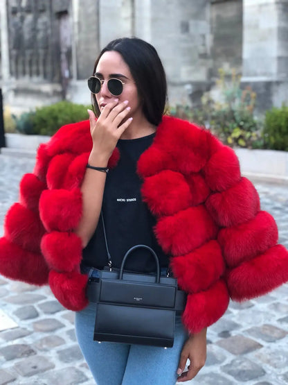 Winter Women's Cold Coat Top Fox Jackets For Women clothing Natural Real fox Fur Jacket Coats For Women Fur Jacket In Promotion