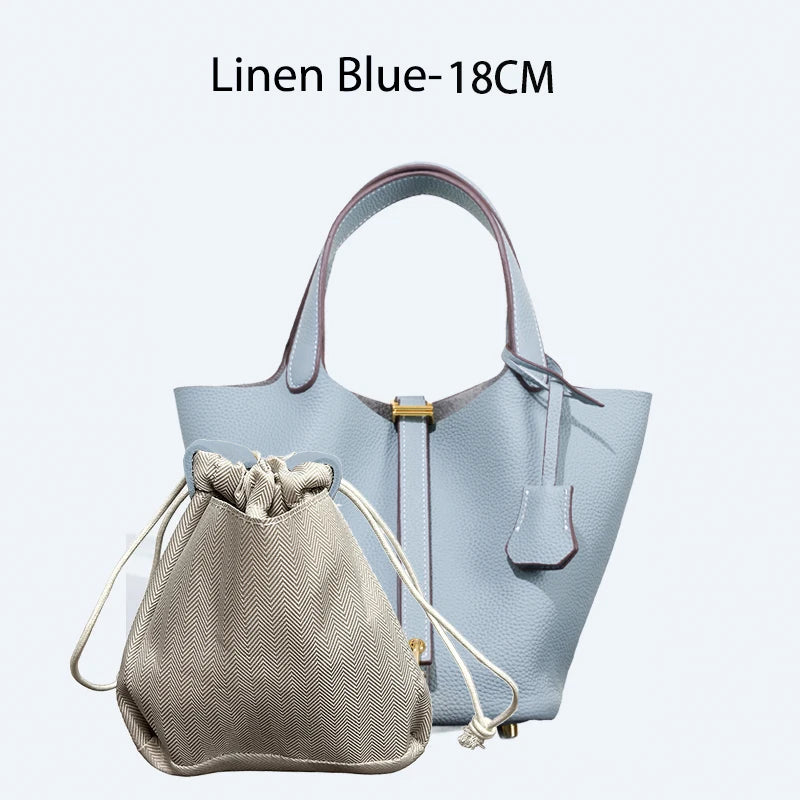 Women Bags Handbags Bucket Bag 18/22 Big Small Fashion Tote Bag Genuine Leather Luxury Quality Designers Lady Hand Bags