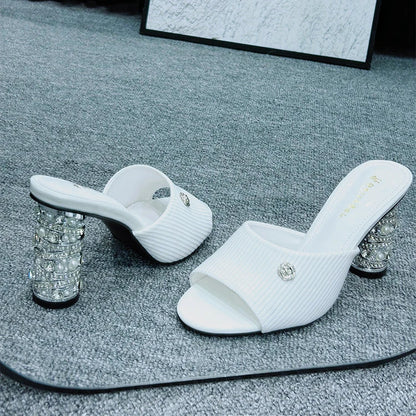 Elegant French High Heeled Sandals Summer New Women's Shoes Luxury Banquet Wedding Designer Sandalias Mujer