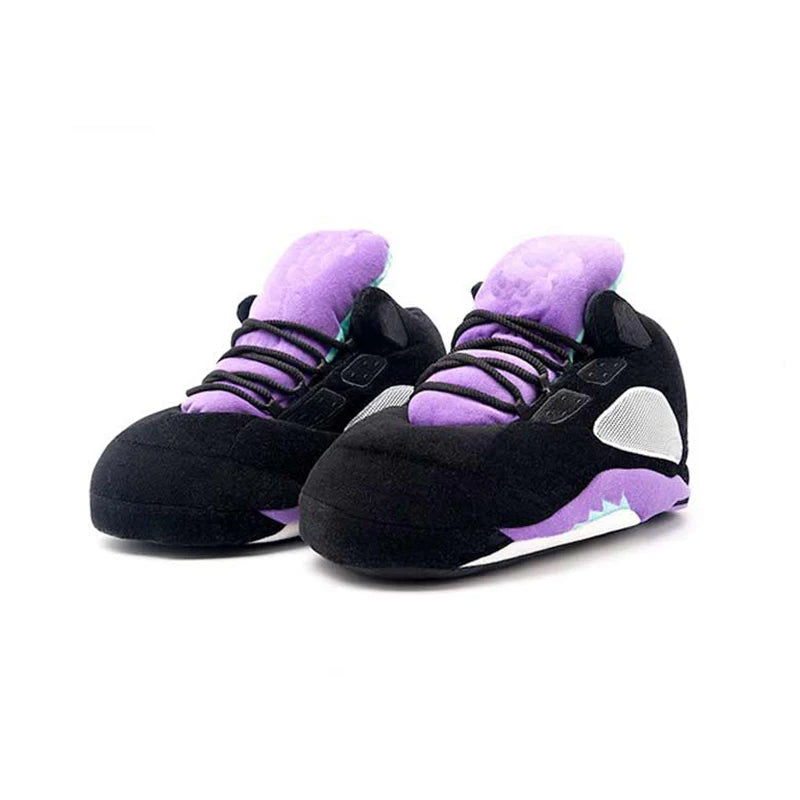 Winter fluffy home slippers Popular on Instagram Soft Non-slip thick sole living room shoes funny High-top warm shoes，men women