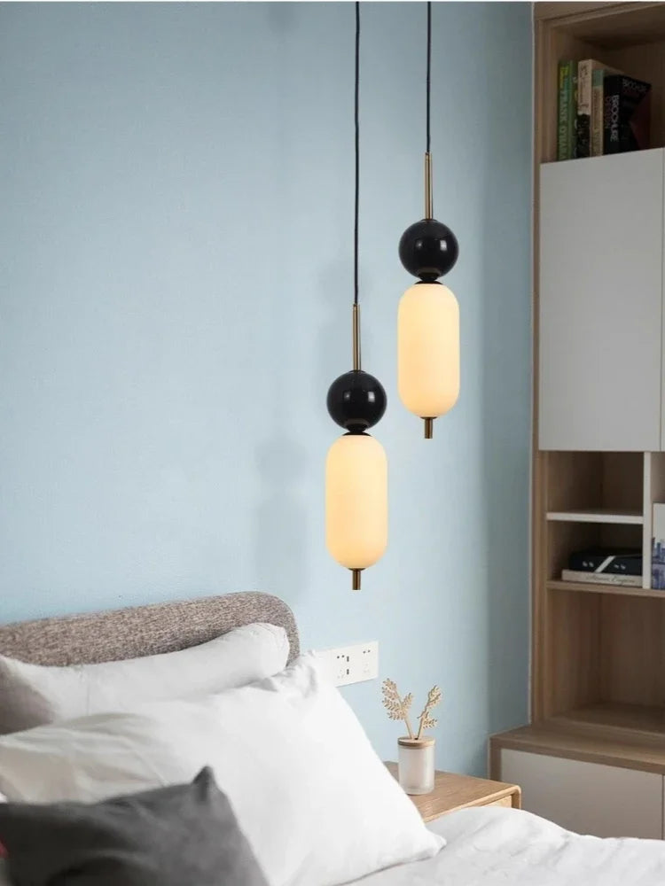 Stone Led Pendant Lights for Hotel Bedside Bedroom Marble Modern Luxury Hanging Lamp Island Kitchen Ceiling Chandeliers Bathroom