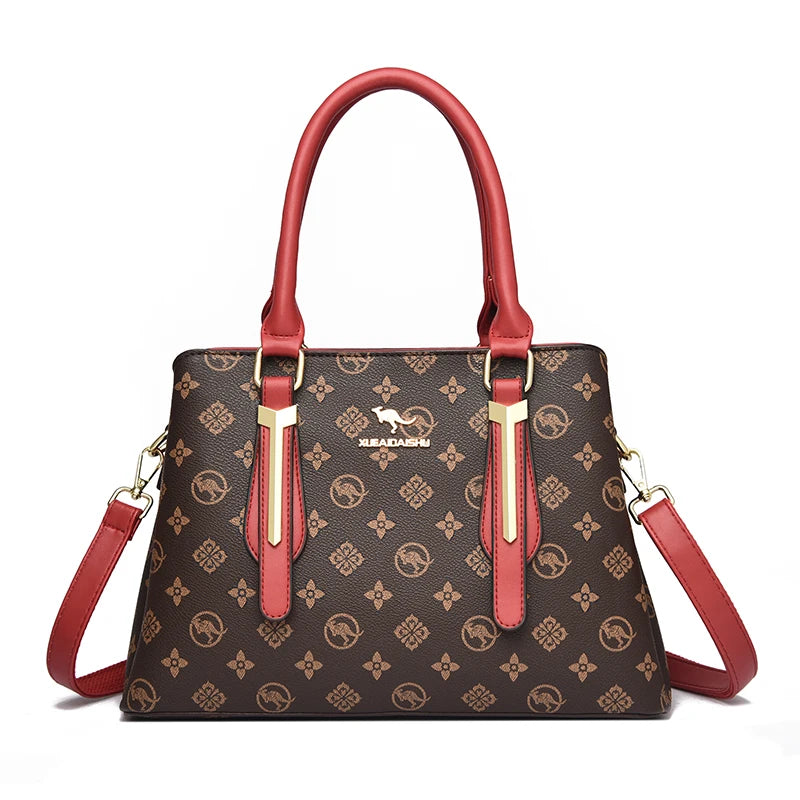 Luxury Women Handbag Fashion Print Large Capacity Shoulder Crossbody Bag Leisure Designer Soft Leather Ladies Purses and Handbag