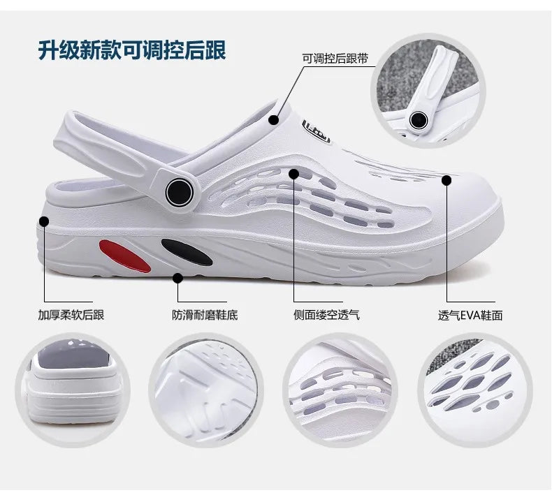Summer Unisex Clogs Sandals Shoe Men Woman Hoof Thongs Stamp Garden Beach Big Size 36-49 Slippers for Men's Shoes Zapatos Hombr