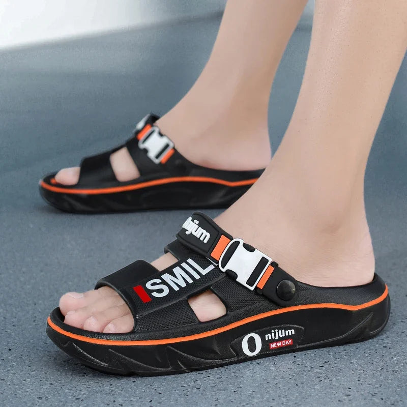 Summer Men's Massage Slippers Indoor Outdoor Sandals Beach Comfortable Soft Slides Clogs Casual Shoes Men Women Home Slippers