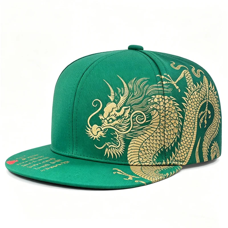 2025 Creative Personalized New Baseball Hat Dragon Printing Skateboard Hat Street Decoration Hip Hop Hat Sunshade Flat Edge Hat