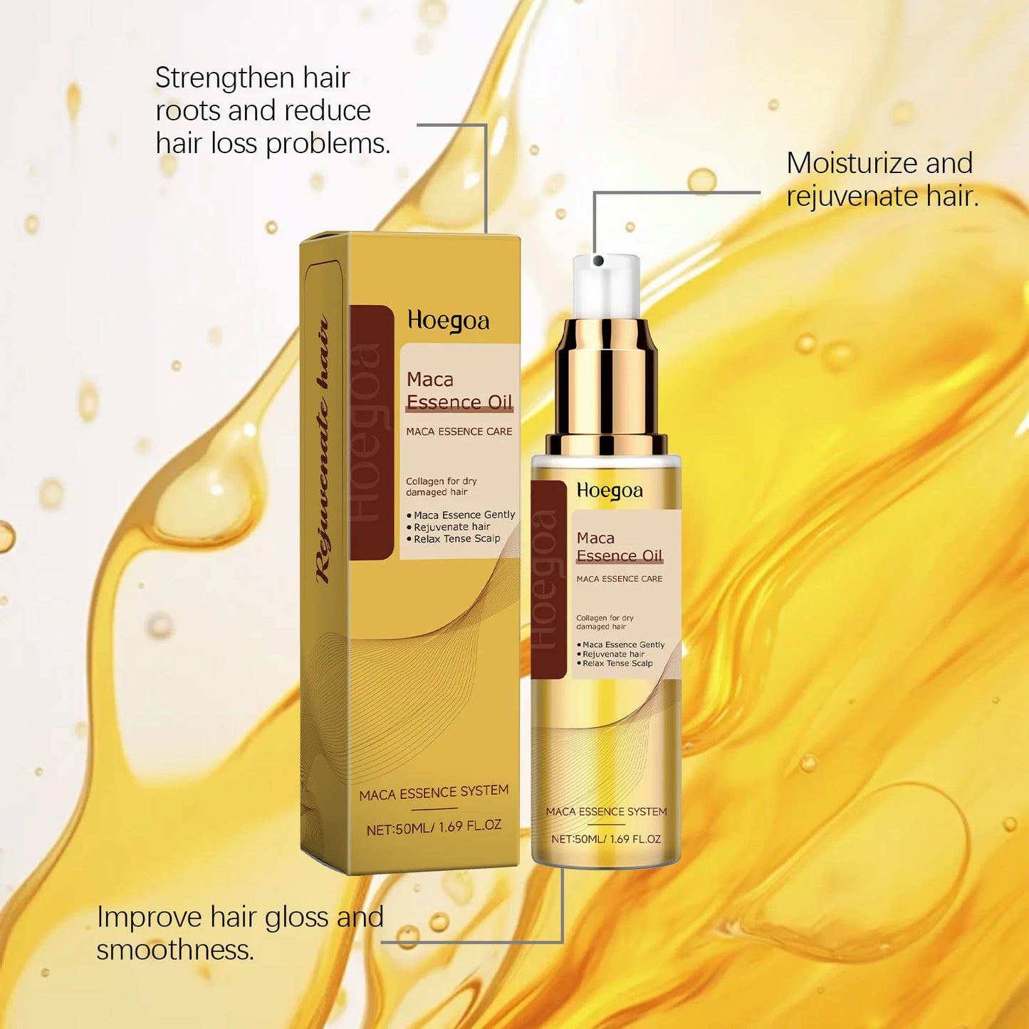 Hoegoa Hair Care Oils Keep Smoothing Deep Nourishing Repairing Damaged Oil Control Reducing Frizz Scalp Treatment Serum 50ml