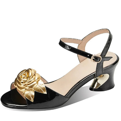 【JOCHEBED HI】Brand Genuibe Lesther Handmade Sandals Women Unique Strange Heel Luxury Slingbacks Summer Mules 34-40
