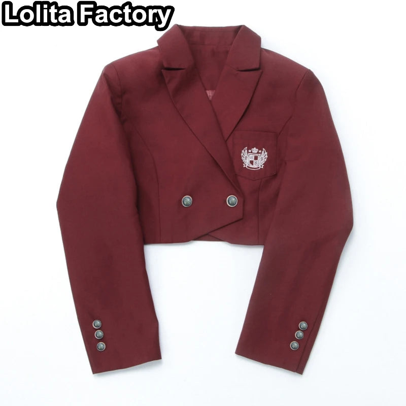 Japanese Women JK Green Blazer Suit skirt coat Harajuku High School Uniform for Students Girl Outwear College Style blazers Suit