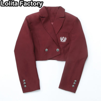 Japanese Women JK Green Blazer Suit skirt coat Harajuku High School Uniform for Students Girl Outwear College Style blazers Suit