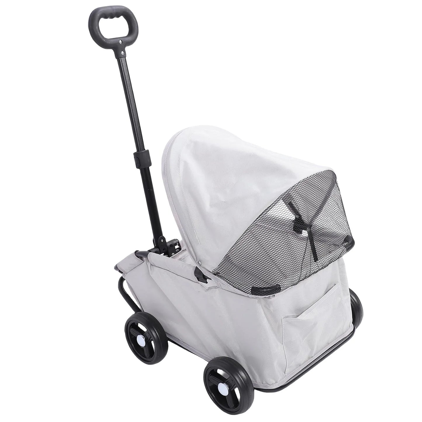 Multifunctional Pet Stroller with Canopy 4 Wheels Foldable Pet Strolling Cart for Small Dogs Cats Lightweight Easy Assembly