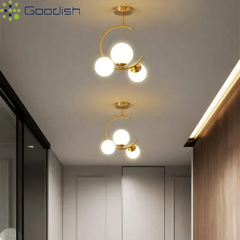 Medieval Bauhaus Gold Glass Ball Bubble Hanging LED Pendant Lights Creative Forged Lamps for Bedroom Home Decoration Chandelier
