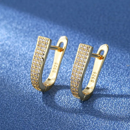 925 Silver Needle Princess Crystal Square Zircon Drop Earrings for Women Trendy Simplicity Jewelry Girl Sweet Gifts New